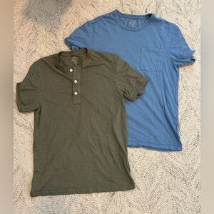 [J. Crew] Men's Green & Blue Henley Shirt Set